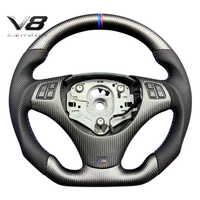 Volant sport personnalisé en fibre de carbone véritable V8carbon pour E81 E82 E84 E87 E88 E90 E92 E93, pièces automobiles, modification, style racing