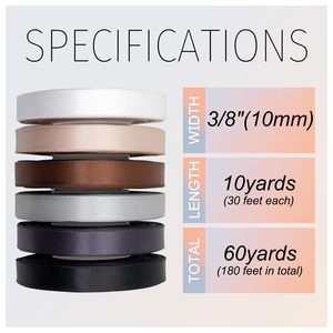 Rollo de Cinta de Satén de Poliéster Marrón de una Cara, de 5/8 Pulgadas (16 mm) de Ancho, para Envolver Regalos y Manualidades - Product Image 2