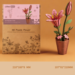 Rompecabezas de Madera 3D Personalizado Qlychee, Kit de Ensamblaje de Girasol, Adorno Floral, Juguete Promocional para Adultos, Fabricante OEM/ODM - Product Image 3