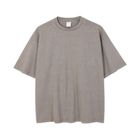 T-shirt personnalisé 100% coton 250 g/m² imprimé, lourd, délavé à l'acide, vintage, grande taille, pour homme, coupe oversize