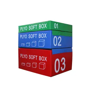 4装1 PVC Plyo盒子泡沫箱健身房皮革跳跃训练仰卧起坐安全软装软盒