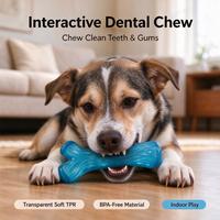 Jouet à mâcher pour chien en forme de branche d'arbre en TPR, transparent, résistant aux morsures, bâton de nettoyage des dents, jouet durable pour animaux domestiques
