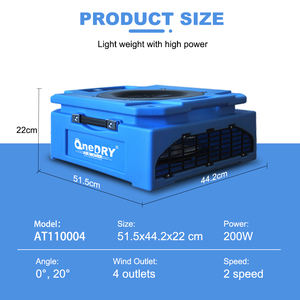 Thailand Fabrik Low Profile Flat Air mover AT110004B 1000 CFM 2-Gang Professional Trocken gebläse - Product Image 6