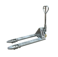 Transpalette manuel tout-terrain ICHIMENS avec pompe hydraulique, roues tandem en nylon, galvanisé argenté, 540x1150mm, 2,5 tonnes