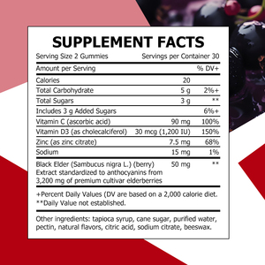 Gomitas de Saúco para el Apoyo Inmunológico OEM ODM con Vitamina C y D3, Zinc, Potenciador de la Inmunidad, Defensa Antioxidante, Suplemento Dietético - Product Image 2