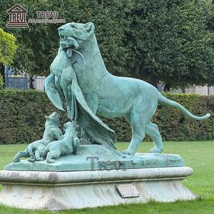 유명한 야외 장식 금속 야생동물 암호사 조각상 대형 청동 호랑이 조각상 - Product Image 1