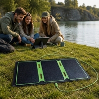 Chargeur solaire USB portable 27W, chargeur d'alimentation pliable pour l'extérieur, pour téléphones portables, OEM