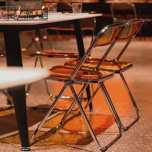 Folding Acrylic <b>Dining</b> <b>Chair</b> with Transparent Backrest Foldable Design for Home & Living Room Use for Adults Children Elderly - Product Image 4