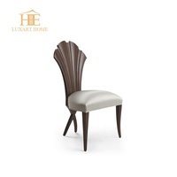 Ensemble de chaises élégantes en bois et velours blanc avec pieds en bois et table à manger moderne avec plateau en marbre, 6 chaises