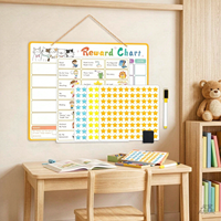 Tableau de récompenses magnétique personnalisé imprimé, effaçable à sec, pour enfants, pour favoriser les bonnes habitudes des tout-petits avec autocollants étoiles - Grande Vente