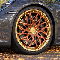 Jantes en alliage d'aluminium forgé GVICHN Custom Gold Mesh 6061-T6 de 18 à 24 pouces pour Ford Mustang Camaro Challenger