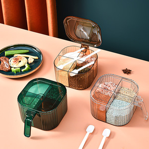 Spice <b>Container</b> Set Multi Compartment With Handle Flip Top Lid For Kitchen Solid Seasonings Storage M Size - Product Image 1