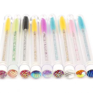 Cepillo Rosa para Extensiones de Pestañas Planas con Tubo de Plástico, Varitas de Rímel Desechables con Brillo - Product Image 4