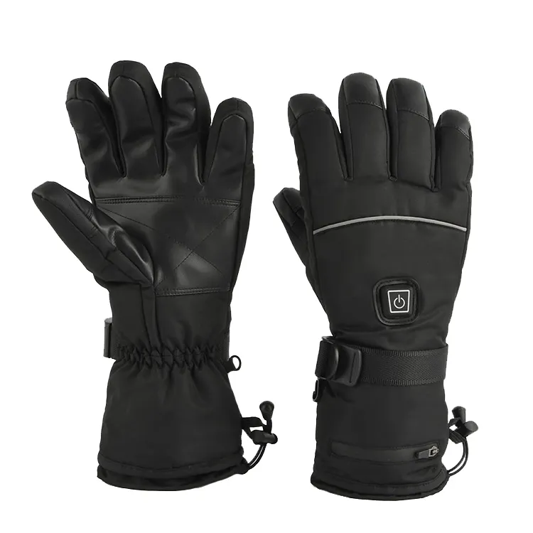 Custom Logo High Quality Waterproof Touch Screen Winter Electric Heated Snow Skating Ski Sports Gloves With Battery