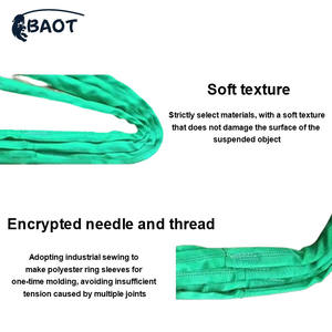 BaotフラットリフティングWebスリングポリエステルウェビングスリングヘビーデューティ2トン容量5:1安全ファクター - Product Image 4