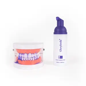 no logo OEM Purple V34 Teeth Whitening Mousse Toothpaste V34 colour corrector foam Tooth Paste For Smokers