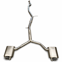 Système d'échappement avant, intermédiaire et arrière en acier inoxydable poli miroir de 1,5 mm d'épaisseur avec soupapes électroniques pour Audi A4 A5 B8 B9 2.0T - Garantie 3 ans