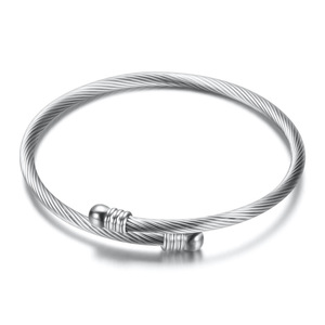 Bracelet en acier inoxydable plaqué or 18 carats trois couleurs pour femme, bijou tendance, cadeau, ton or rose, argent, or, 3 mm - Product Image 3