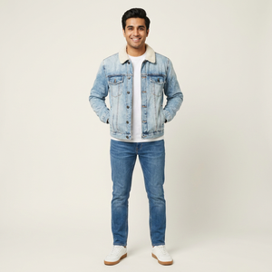 Veste en jean de style urbain de haute qualité pour hommes, meilleure vente, couleur unie, vêtements en jean bon marché pour hommes - Product Image 1