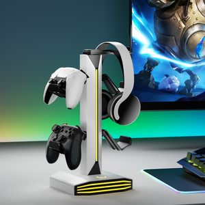 <span class=keywords><strong>Support</strong></span> Casque Station de Recharge Poignée Détachable Prend en <span class=keywords><strong>Charge</strong></span> 9 Modes d'Éclairage Rotatif Accessoire de Jeu PC Rangement Console Wii - Product Image 6