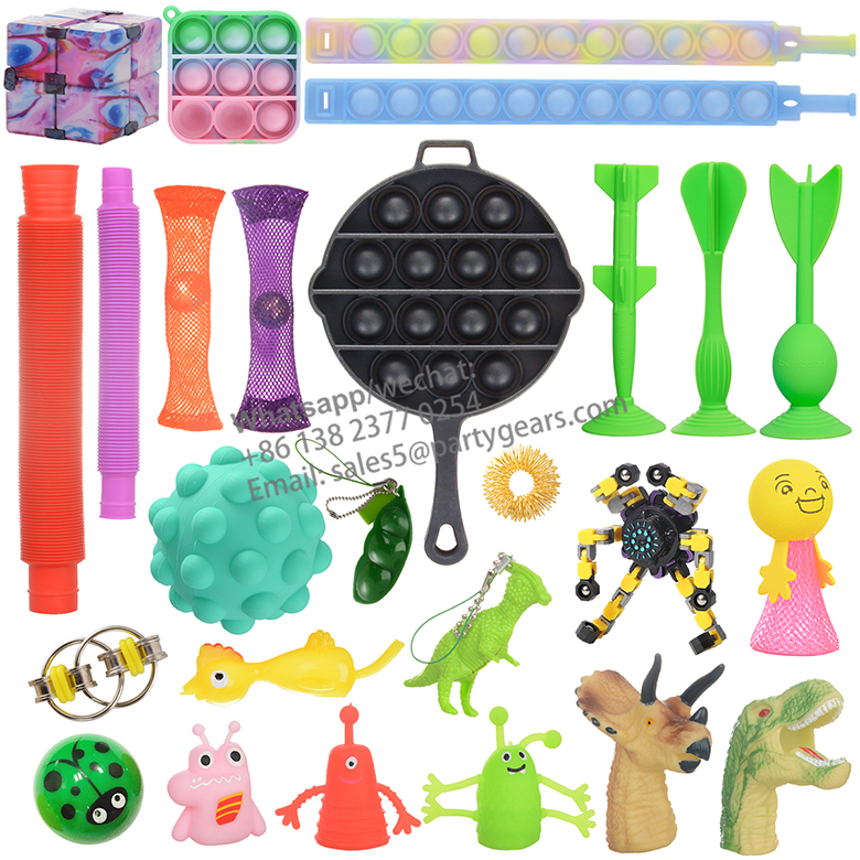 Оптовая продажа, детский набор мягких игрушек с пузырьками, Подарочная коробка 2021 для детей, подарок на Рождество, календарь, сенсорный набор игрушек-фиджет