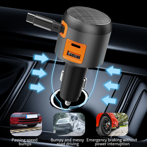 Chargeur de voiture rétractable PD 60W, charge rapide USB 2 Type C, chargeur mobile rapide 3 en 1, charge rapide PD USB - Product Image 5