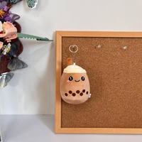 Porte-clés en peluche super doux et mignon, motif tasse de bubble tea aux fruits, mini Boba Milk Tea, brodé, pendentif en peluche réconfortant
