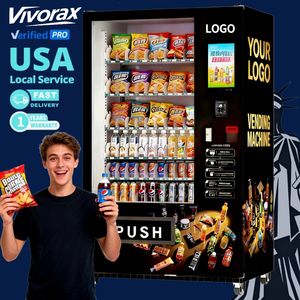 ตู้จำหน่ายสินค้าอัตโนมัติแบบหน้าจอสัมผัสอัจฉริยะ พร้อมระบบทำความเย็น สำหรับเครื่องดื่มและขนมขบเคี้ยว รวมถึงอาหารและเครื่องดื่มทั่วไป - Product Image 1