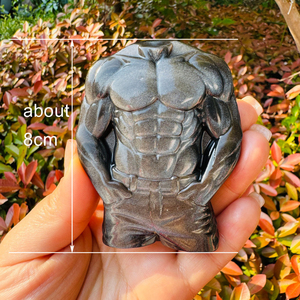 Figura de Hombre Tallada a Mano en <span class=keywords><strong>Obsidiana</strong></span> Plateada, Cristal Natural Curativo de Alta Calidad para Regalo, Venta al Por Mayor - Product Image 4