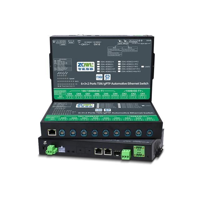 ZQWL 100/1000BASE-T1 Automotive Ethernet Switch 3x100BASE-T1/4-6x1000BASE-T1 Ports CAN FD GPTP Autonomous Driving TSN Network