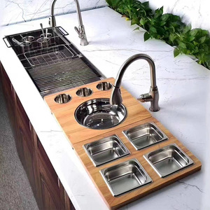 304 Stainless Steel Kitchen Sink, Modern American Black Nanometer Handmade Sink with Rainfall Waterfall - Product Image 3