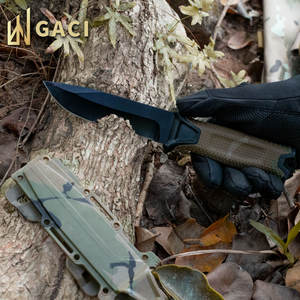 Cuchillos GACI para exteriores, cuchillo táctico para acampar, supervivencia, caza, acero inoxidable, hoja fija recta, funda de nailon, cinturón Industrial - Product Image 6