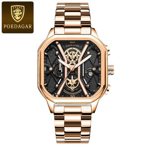 POEDAGAR 922 Listo para Enviar, Relojes de Cuarzo para Hombre de Alta Calidad, Nuevos, de Moda, al por Mayor, con Correa de Cuero Genuino - Product Image 1