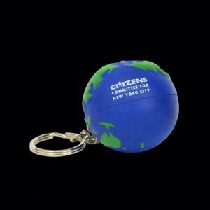 Porte-clés anti-stress en mousse PU personnalisable (couleur et taille) en forme de Terre, jouet promotionnel pour le soulagement du stress, vente en gros - Product Image 1