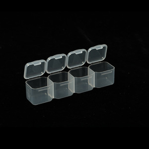 Transparent Plastic Storage Box 4 Compartment With Lid Jewelry Organizer Desktop Nail Art Ring Holder Small Size - Product Image 3