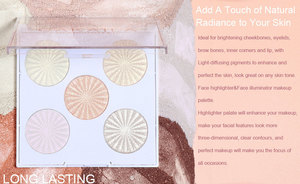Palette de surligneurs-Couleurs Effet de lueur 3D Vegan Long-Wear pour les maquilleurs Stylo surligneur de toilettage - Product Image 5