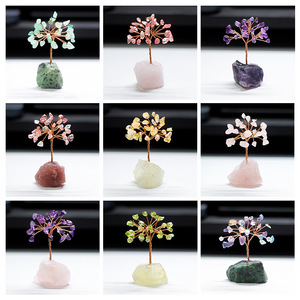 <b>Crystal</b> Tree With <b>Raw</b> Stone Base Purple Amethyst Home Office Decoration - Product Image 5