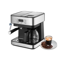 15 Bar de acero inoxidable italiano Espresso Latte Maker de grado comercial máquina para hacer café tanque de agua negro eléctrico enchufe de EE. UU.