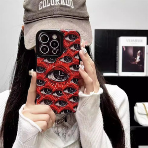 เคสโทรศัพท์มือถือหนัง TPU แบบนิ่มพิมพ์ลายดวงตาสีแดงแบบเต็มหน้า<span class=keywords><strong>จอ</strong></span>สำหรับ <span class=keywords><strong>iPhone</strong></span> 17 8 x XR XS 11 12 13 14 15 16 PRO MAX - Product Image 2