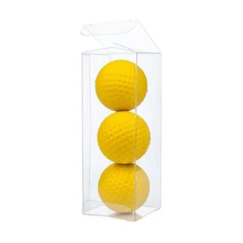 Scatole pieghevoli personalizzate per imballaggio in PVC di plastica trasparente con fondo quadrato spesso MOQ piccolo per pallina da Golf