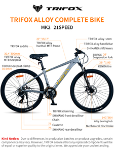 Vélo de montagne à <span class=keywords><strong>cadre</strong></span> rigide en aluminium de 26 pouces, 21 vitesses, frein à disque mécanique, <span class=keywords><strong>VTT</strong></span> avec passage des câbles interne pour les trajets quotidiens - Product Image 4