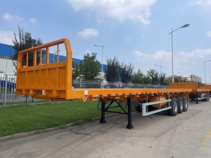 Venta caliente 3 ejes 12m nuevo contenedor de plataforma semi camión <span class=keywords><strong>remolque</strong></span> bajo cama plana semi <span class=keywords><strong>remolque</strong></span> para la venta - Product Image 2