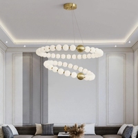 Vente en gros de lampes à boules de verre décoratives nordiques, lampes suspendues à bulles LED, luminaires de plafond à boules de verre pour chambre à coucher