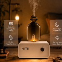 Diffuseur d'huiles essentielles sans eau en bois de hêtre - Diffuseur portable pour hôtel, batterie rechargeable, capacité de 10 à 50 ml