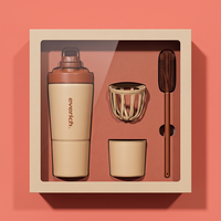 Ensemble cadeau de shaker Everich Wholesale, shaker à protéines en acier de 26 oz avec compartiment de rangement, boule mélangeuse et brosse, logo personnalisé OEM