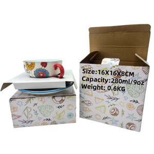 Wholesale 280ml Chinese Style Flower Ceramic Coffee Mugs & Tea <b>Cups</b> <b>Set</b> with Plate Customizable Eco-Friendly Gift - Product Image 6