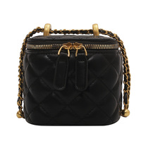 Sac à main de style étranger Xiaoxiangfeng pour femme, nouveau modèle 2025, mini boîte à maquillage à chaîne Lingge, sac bandoulière tendance