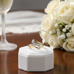 14K Solid Purity <b>Gold</b> Art Design <b>Ring</b> Wedding <b>Ring</b> for Women Latest Design Jewelry Bridal Engagement <b>Ring</b> - Product Image 3