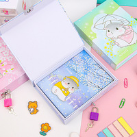 1 pièce Carnet de notes à mot de passe avec serrure, design créatif animaux de dessin animé, pour étudiants, reliure sans fil, coffret cadeau pour enfants