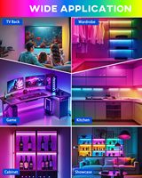 Bande lumineuse LED RVB multicolore Nouvelle condition Musique Synchronisation Changement TV Bande lumineuse rétroéclairée pour armoires Étagère Placards